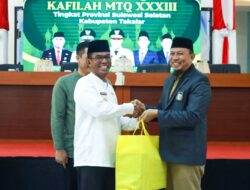 Pj. Bupati di dampingi Pj. Ketua TP. PKK Takalar terima Rombongan Kafilah MTQ ke XXXIII Tk. Prov. Sulsel