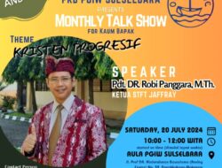 PKB PGIW Sulselbara Akan Selenggarakan Talk Show Bertema “Kristen Progresif” Menghadirkan Pembicara Pdt. Dr. Robi Panggara, M.Th
