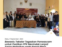 Pleno Rekap DPSHP, Bawaslu Takalar Tegaskan Panwascam Pastikan PPK Tindak Lanjuti Saran Perbaikan